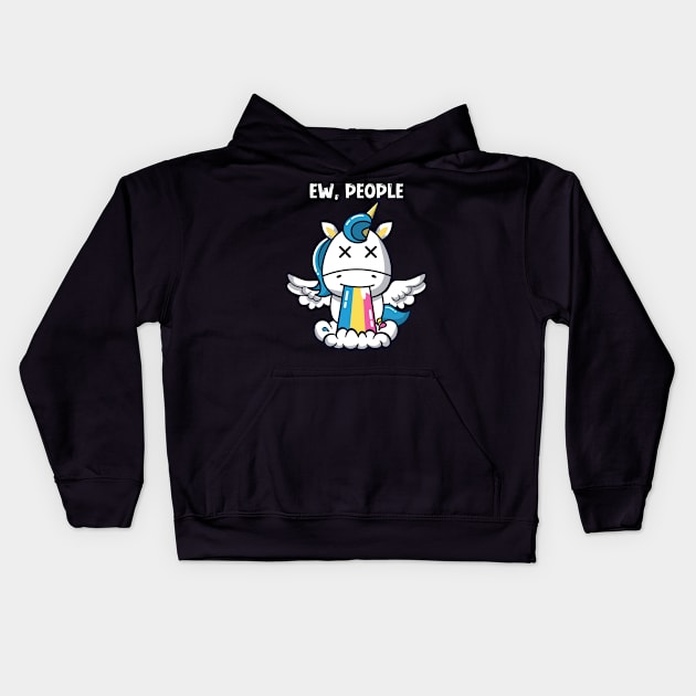 The Unicorny Misanthrope: A Rainbow of Disdain for Humanity Kids Hoodie by Holymayo Tee